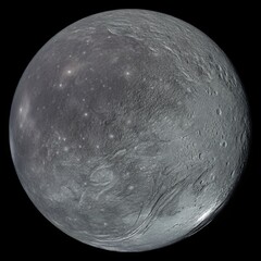 Wall Mural - This image shows Ariel, one of the major moons of Uranus. Its surface is a captivating mix of heavily cratered older terrain and smoother, younger plains.