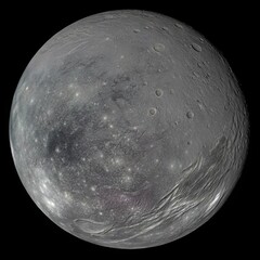 Wall Mural - This image shows Ariel, one of the major moons of Uranus. Its surface is a captivating mix of heavily cratered older terrain and smoother, younger plains.