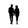 © Nadira - vector illustration of couple holding hands silhouette set, Black & White silhouette set