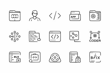 Collection of coding icons