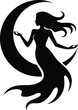 © Ai Joo - Ghost Girl vector illustration: a beautiful black silhouette of a dancing ghost girl with flowing hair