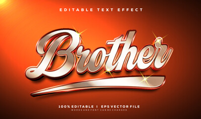 Poster - brother 3d vector text effect with modern style design