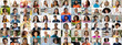 © Prostock-studio - A joyful assortment of diverse individuals, showcasing a range of backgrounds and expressions. The faces reflect a vibrant lifestyle, captured in a colorful portrait collection emphasizing unity.