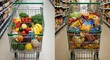 © Luz - Healthy vs unhealthy grocery shopping choices in supermarket aisle comparison concept image design