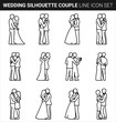 © Mahamodul Hassen - Quality full Wedding Silhouette Bundle Couple line icon set