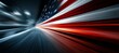 © Hero Design - America flag with speed blur effect. Generative AI technology.