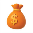 © Rayhan - Gold dollar sign on a money bag with a bank icon and a business illustration