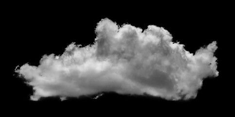 Wall Mural - Separate white clouds on a black background are real clouds. White clouds are isolated on a black background. White fluffy cumulus cloud isolated on a black background