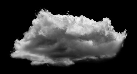 Wall Mural - Separate white clouds on a black background are real clouds. White clouds are isolated on a black background. White fluffy cumulus cloud isolated on a black background