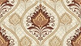 detailed baroque seamless pattern with damask floral motifs in shades of brown and cream. This image can be used as a background on websites or blogs about interior design, luxury goods, fashion