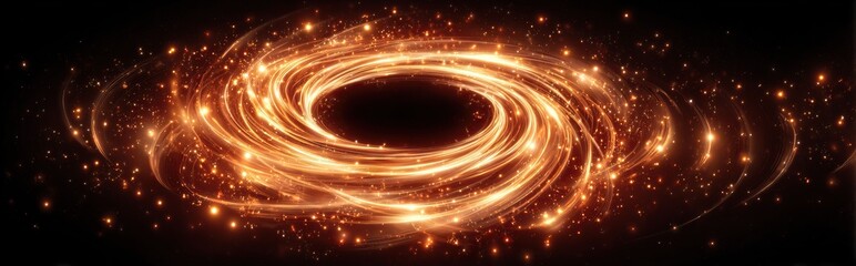 Wall Mural - a swirling vortex of radiant energy with glowing orange streaks on a dark, cosmic background