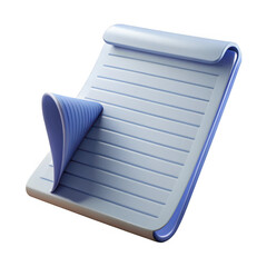 Wall Mural - 3d open notebook with blue cover isolated on transparent background