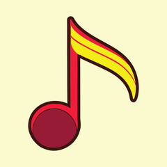 Poster - Stylized Eighth Note Illustration with Colorful Accents and Simple Background