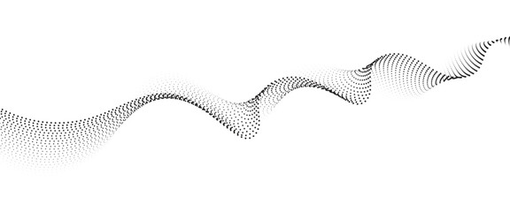 Poster - Flowing Dot Wave halftone gradient pattern on transparent background	
