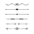 ©  PixelSouq - Vector illustration of decorative border and frame set.Filigree calligraphic ornamental curls. Decorative retro design elements for menu, certificate diploma, wedding invatation card, outline text di