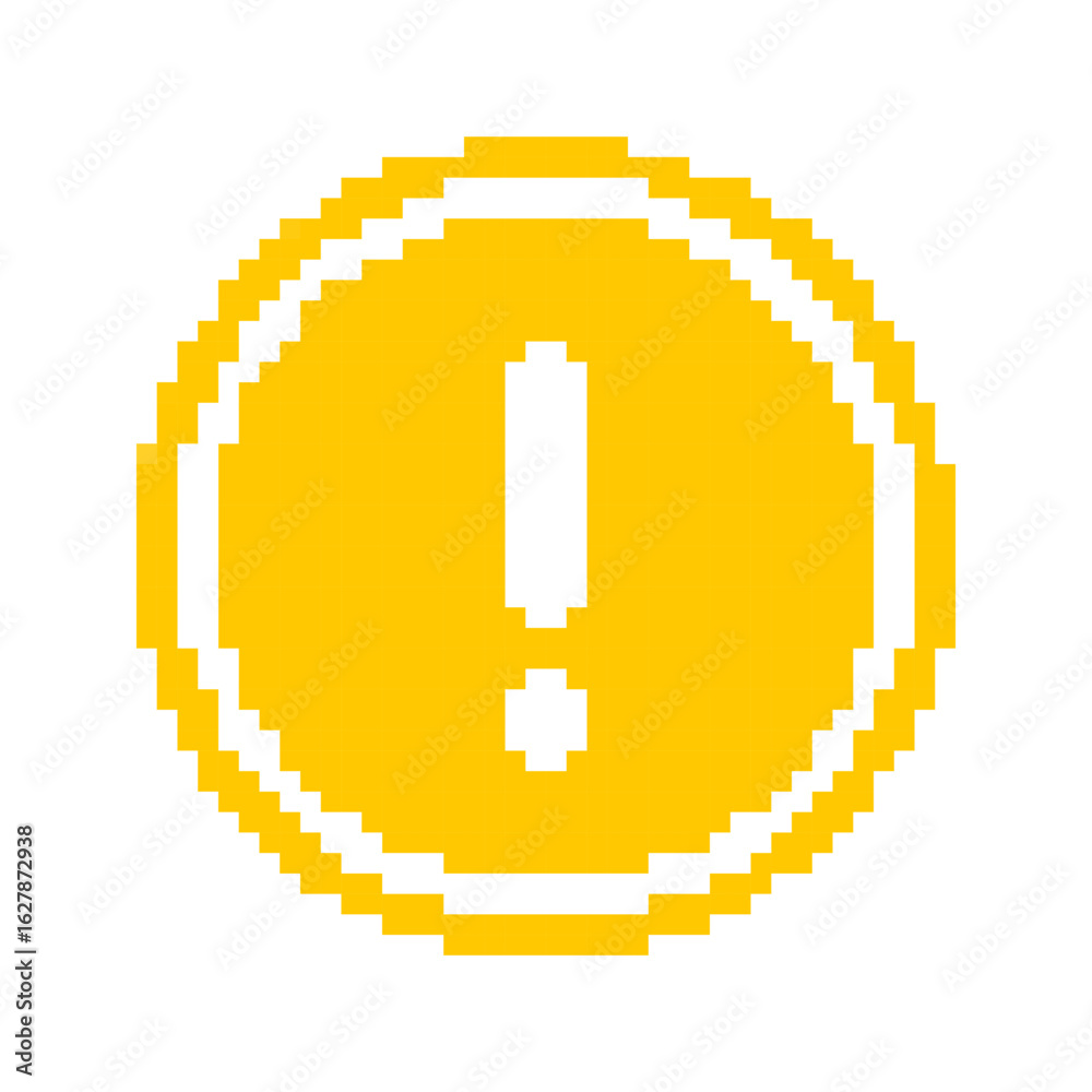 Warning Sign templates in pixel art style. Yellow and black hazard ...