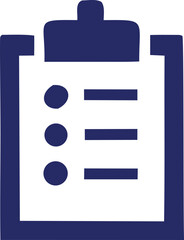 Poster - Simple blue icon of a clipboard with a bulleted list and horizontal lines representing tasks or notes