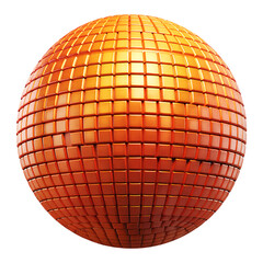 Poster - A spherical object made of orange cubes arranged in a pattern isolated on transparent background