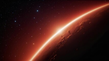 Wall Mural - image of the earth from space at night with stars and city lights visible