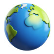 © Habib - A stylized earth globe featuring blue oceans and green continents view