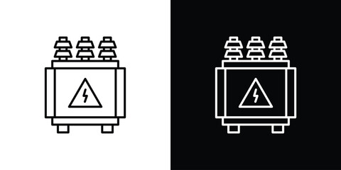Electric transformer icon graphic, editable stroke. Suitable for website design, logo, app, template, and ui ux.