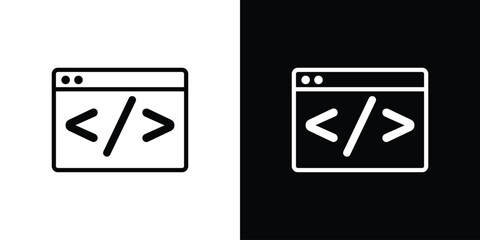 Coding icon graphic, editable stroke. Suitable for website design, logo, app, template, and ui ux.