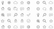 © Alfasetyo - Collection of modern line-style icons, including settings, search, cloud, star, home, checkmark, and lock, perfect for web design.