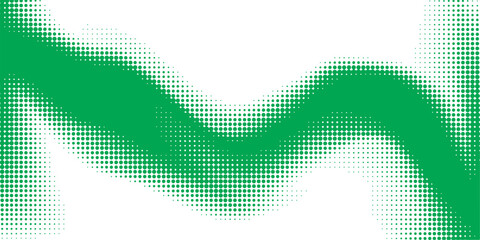 Wall Mural - Futuristic halftone pattern in green with glitch grid effect and pixel lines.