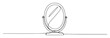 © Wieslaw - one continuous line drawing of a tabletop makeup mirror vector lineart