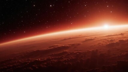 Wall Mural - a view of the earth from space with the sun in the background, featuring a solar flare