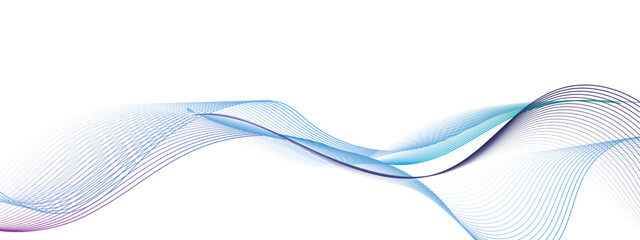 Poster - Dynamic particle waves in a blue halftone a flowing dot curve against a white backdrop, embodying technology, sound, music, and modern aesthetics. technology, science, innovation concepts