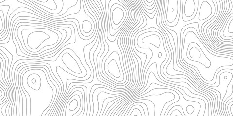 Poster - Abstract topographic map with  black contour lines white background, illustrating elevation changes across the terrain. and modern design	
