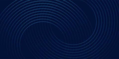 Poster - Abstract blue glowing geometric lines on dark blue background. Modern shiny blue circle lines pattern. Futuristic technology concept. Suit for cover, poster