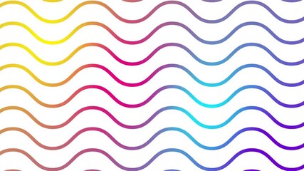 Wall Mural - Animated colorful wavy lines. Linear background. Decorative pattern. Looped video. Vector illustration isolated on white background.
