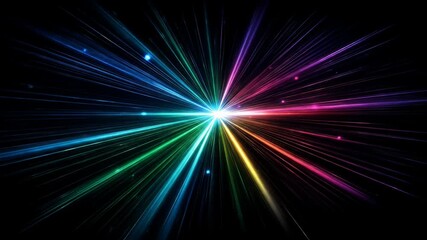 Wall Mural - multicolor laser light beams in dark tunnel.
