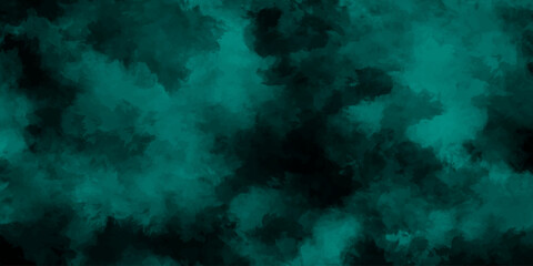 Wall Mural - Abstract black background with green smokes. Dark green powder explosion on black background. Grungy dark canvas background.