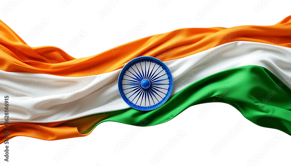 Indian flag waving isolated on transparent background Stock Photo ...