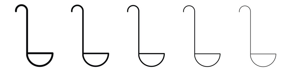 Soup ladle icon logo. Black line icon, vector illustrations.