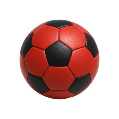 Wall Mural - A football made of a mixture of red and black leather  PNG background
