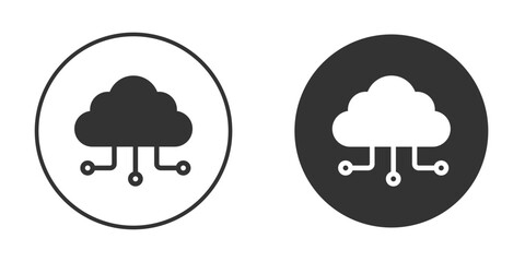Cloud computing icon concept, simple flat design. Clipart vecot in black colors