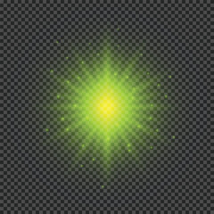Wall Mural - light effect of green lens flares