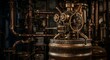 © Ramsha - Intricate Steampunk Machine with Brass and Copper Pipes in an Industrial Setting