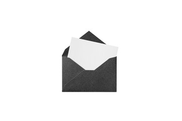Wall Mural - a white card from a black glitter envelope, overhead view