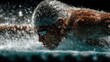 © ROY - Swimmer in butterfly stroke, water splashes