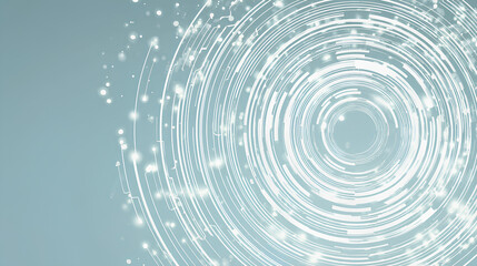 Wall Mural - concentric elegant circle design element. white technology background with circuit wires on light sk