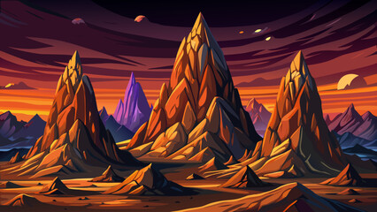 Sharp glacier peaks in a remote Arctic wilderness with vector ideal for extreme nature and polar landscape themes