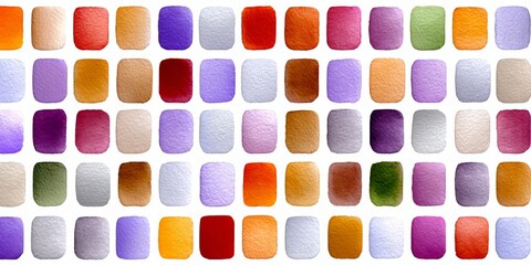 Poster - Row of squares with different colors. The squares are of different sizes and are arranged in a row