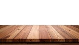 Wooden Table Perspective: A simple yet elegant perspective of a wooden table with a clear, uncluttered aesthetic, ideal for showcasing products or creating a minimalist design. 