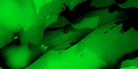 Wall Mural - abstract green watercolor ink painting with smooth, fluid gradients and organic flow. dark and light