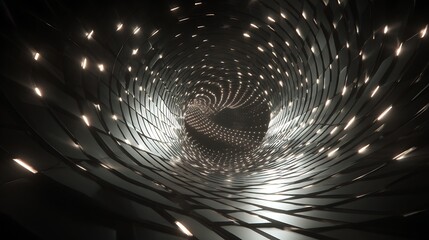 Canvas Print - abstract tunnel with a mesmerizing pattern of lights, creating a sense of depth and movement, perfec